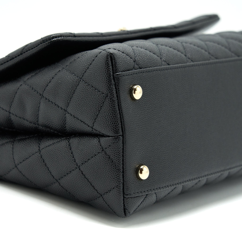 Chanel Medium Coco Handle Caviar Black L