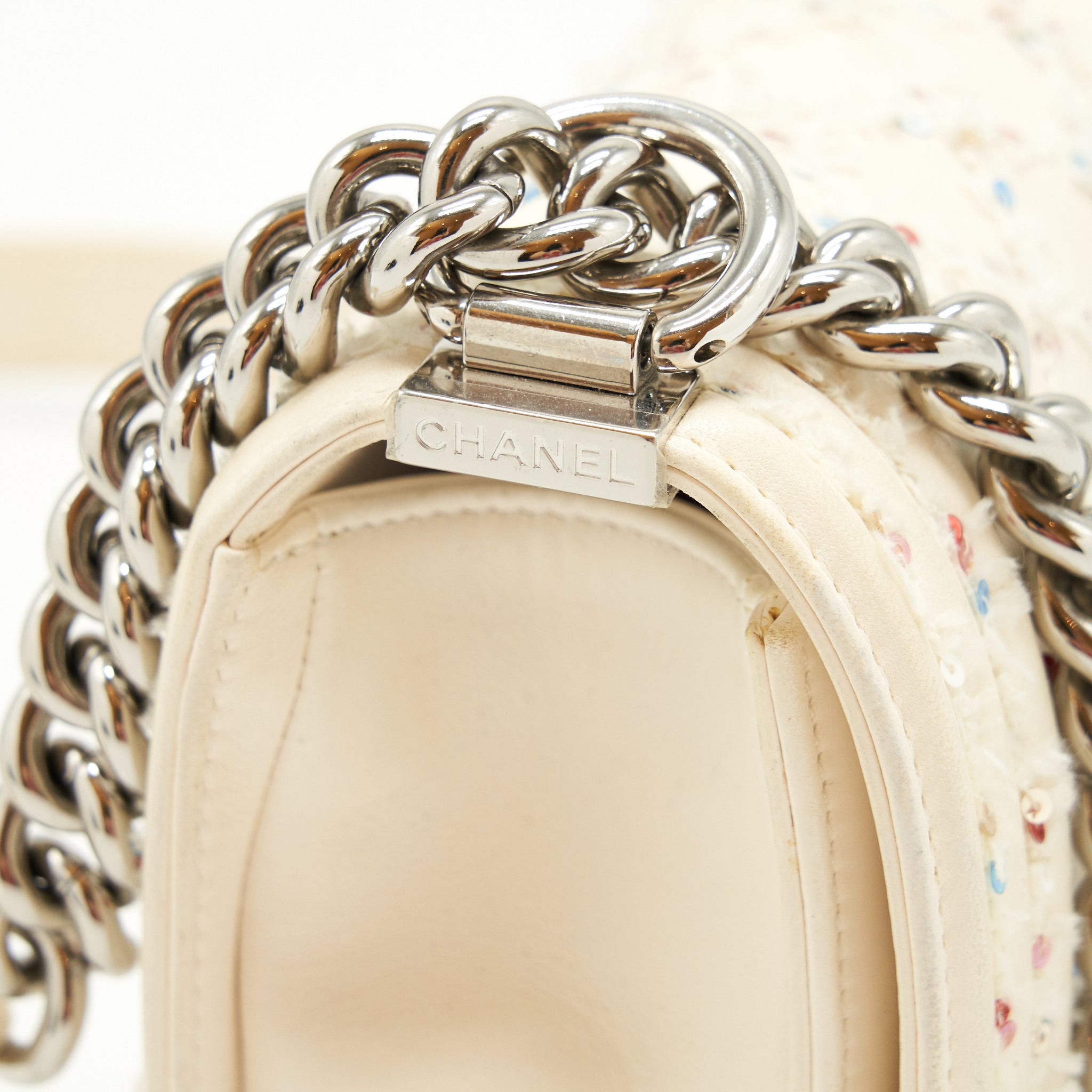 Chanel Small boy bag limited white