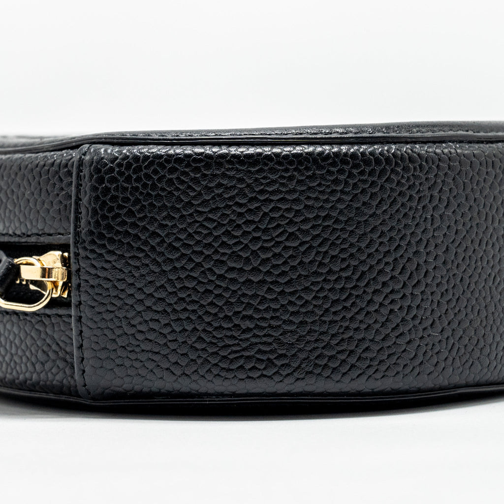 Chanel CC Filigree Quilted Round Crossbody Bag Caviar Black
