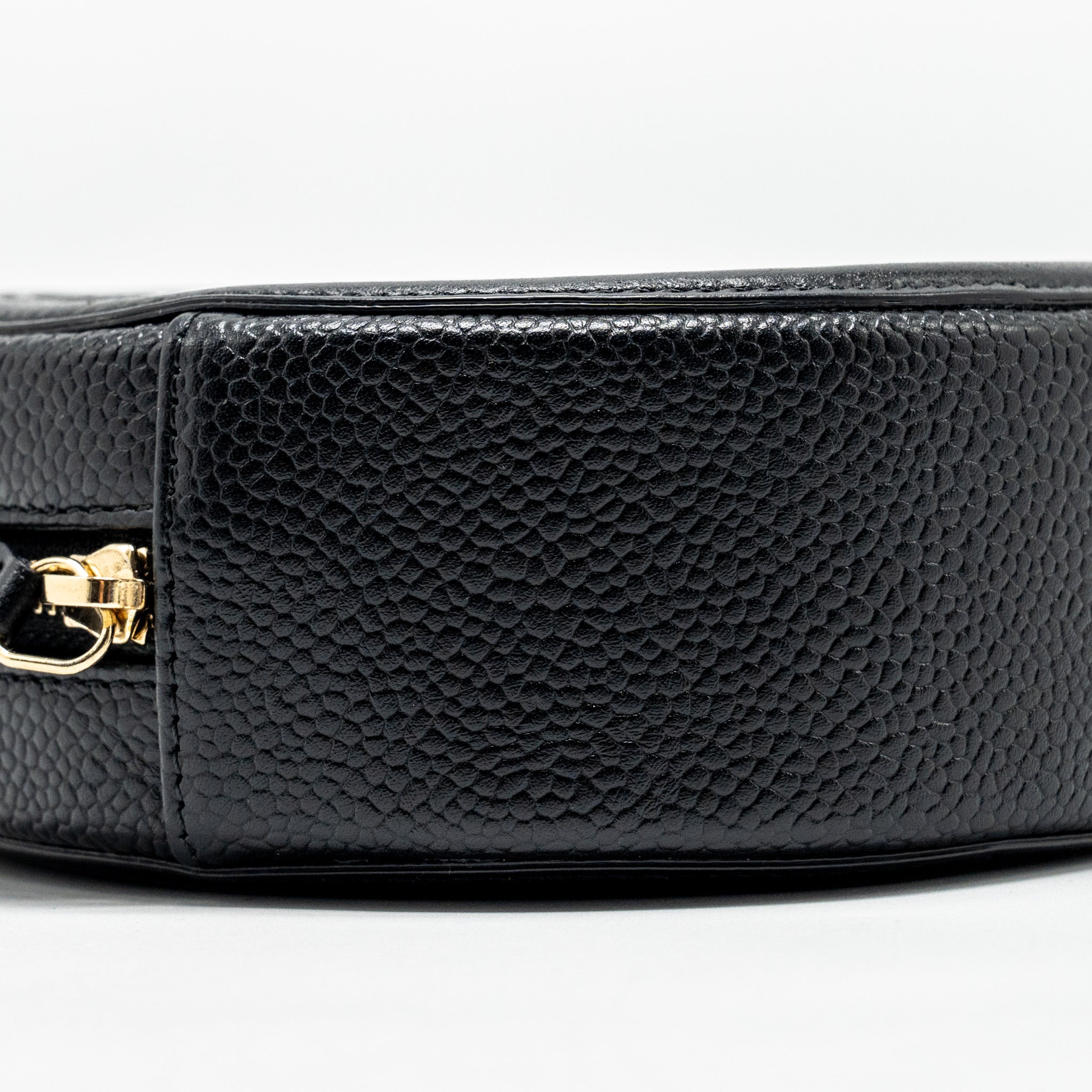 Chanel CC Filigree Quilted Round Crossbody Bag Caviar Black