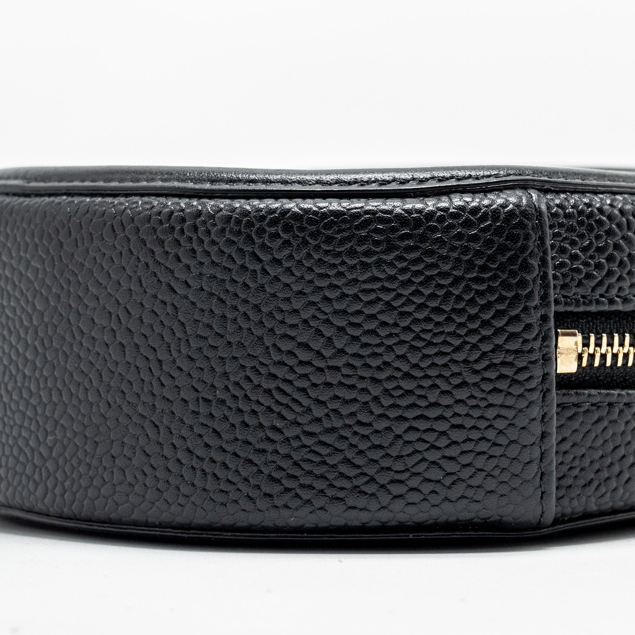 Chanel CC Filigree Quilted Round Crossbody Bag Caviar Black