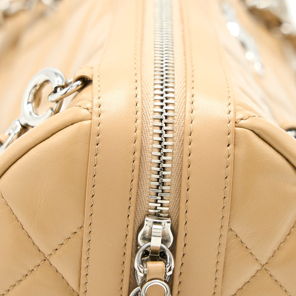 Chanel Bowling Bag Aged Calfskin Beige