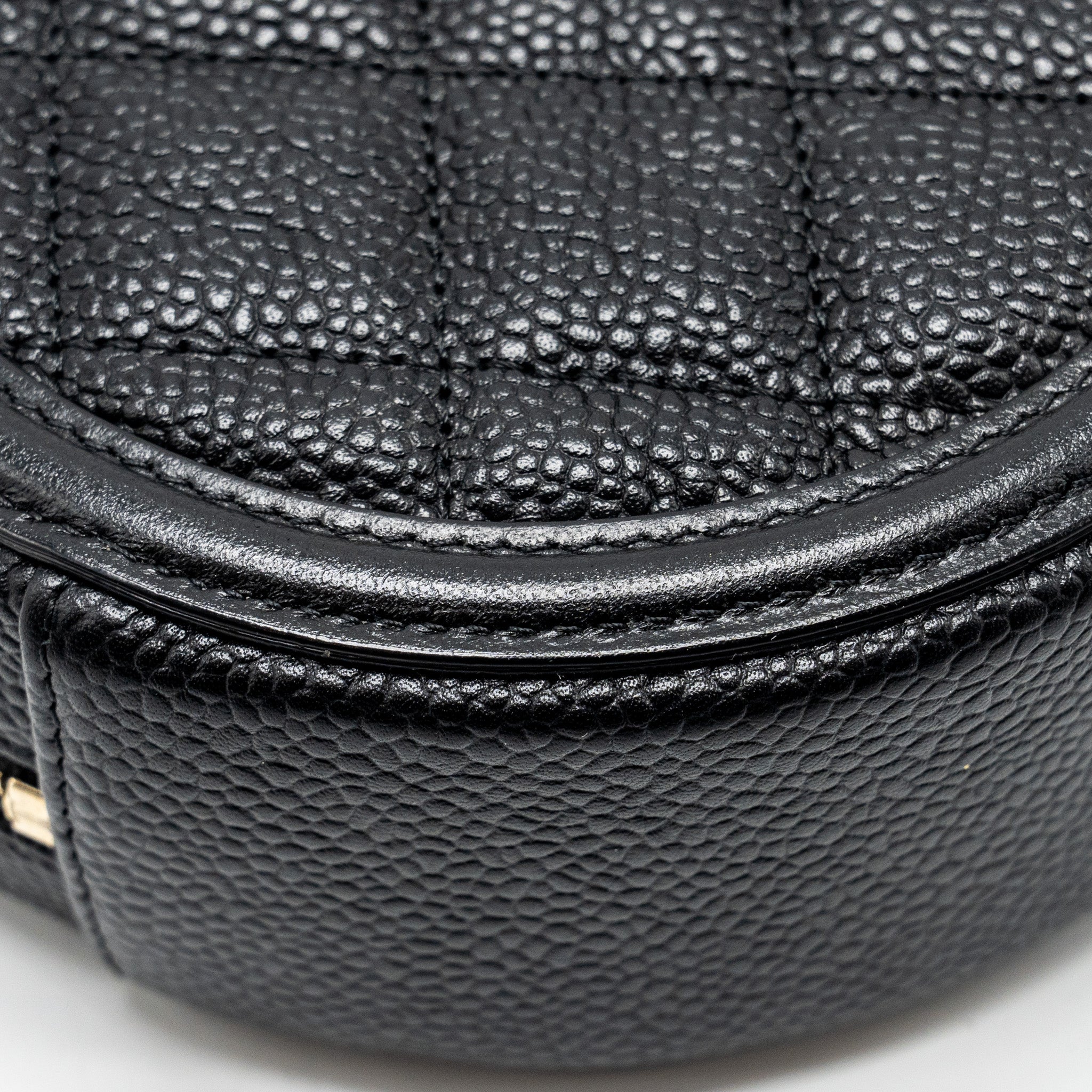 Chanel CC Filigree Quilted Round Crossbody Bag Caviar Black