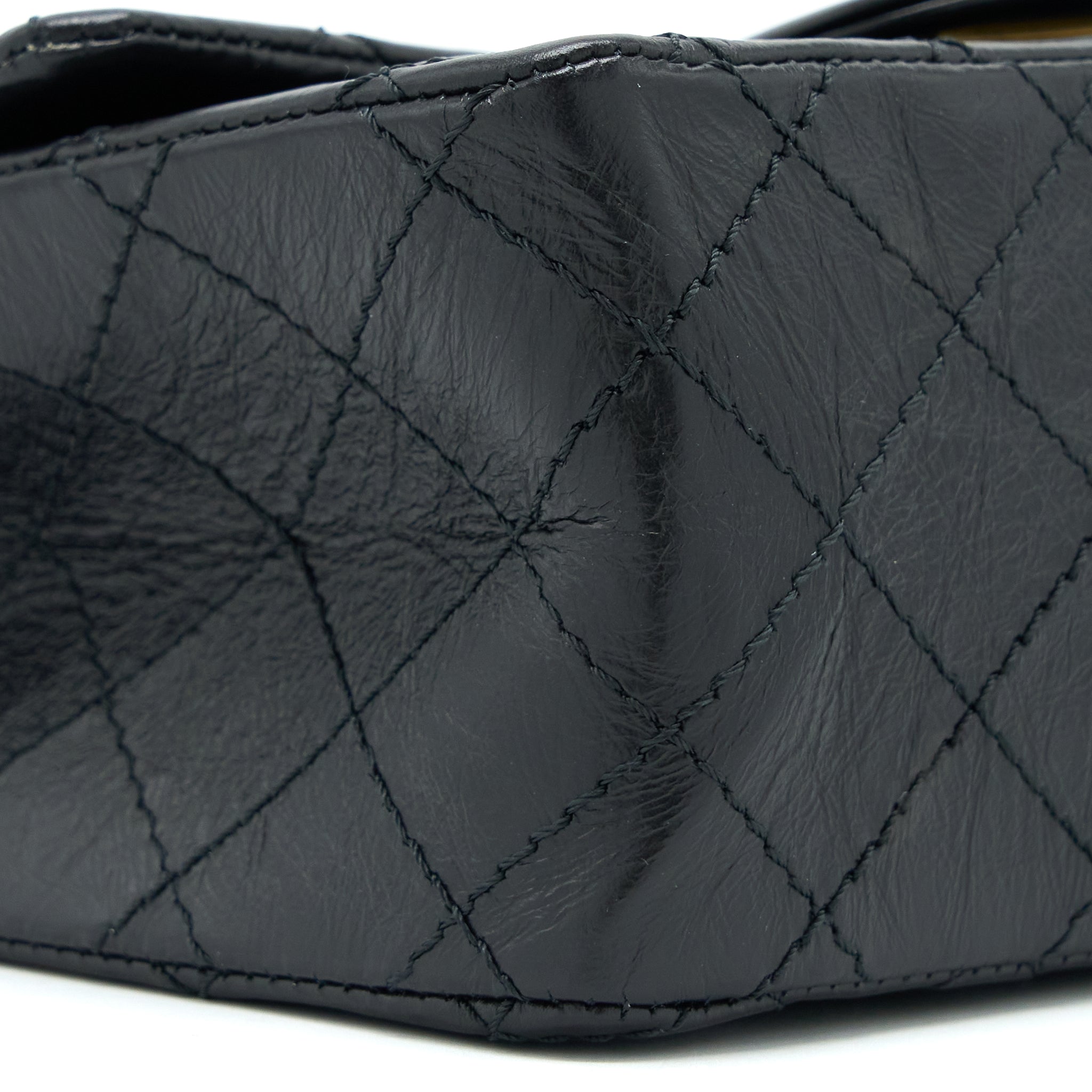 Chanel Mini Reissue 2.55 Flap Bag Aged Calfskin Black Brushed  (Microchip)
