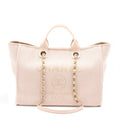Chanel Deauville Tote Bag Fabric Light Pink L