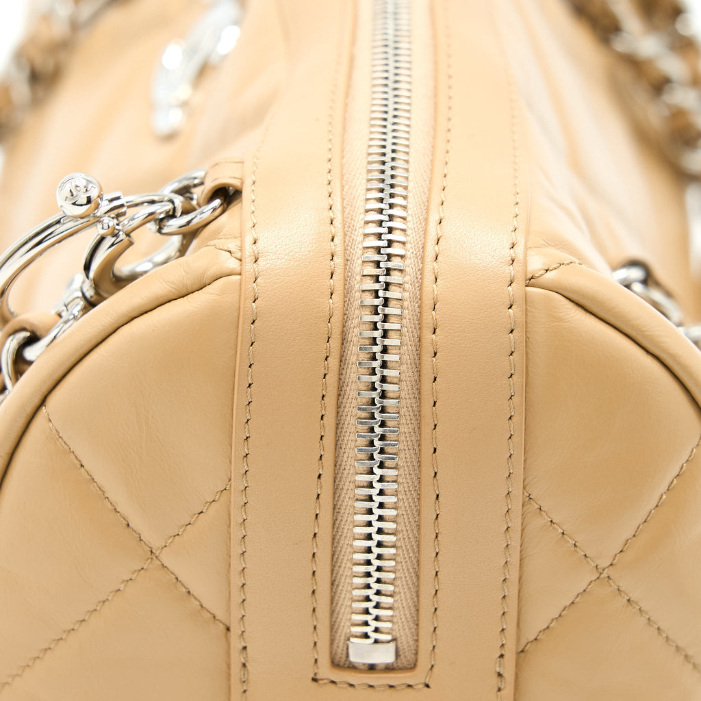 Chanel Bowling Bag Aged Calfskin Beige