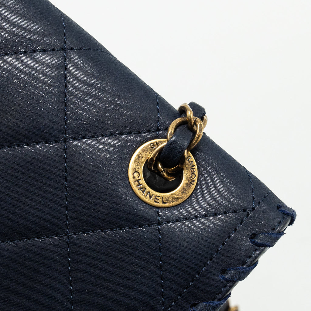 Chanel Seasonal Flap Bag Calfskin Navy