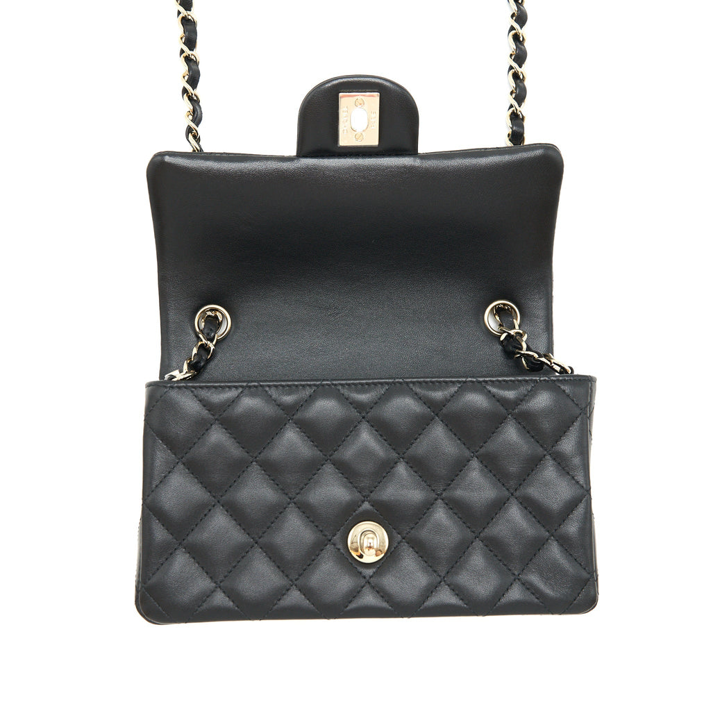 Chanel Mini rectangular flap Bag Lambskin Black L