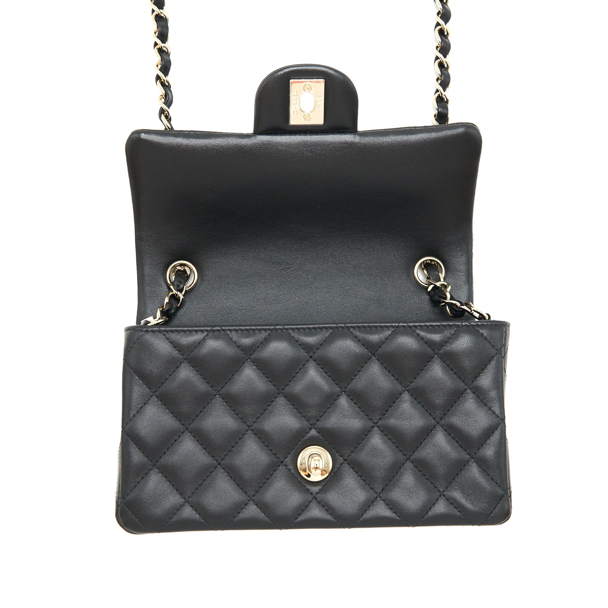 Chanel Mini rectangular flap Bag Lambskin Black L
