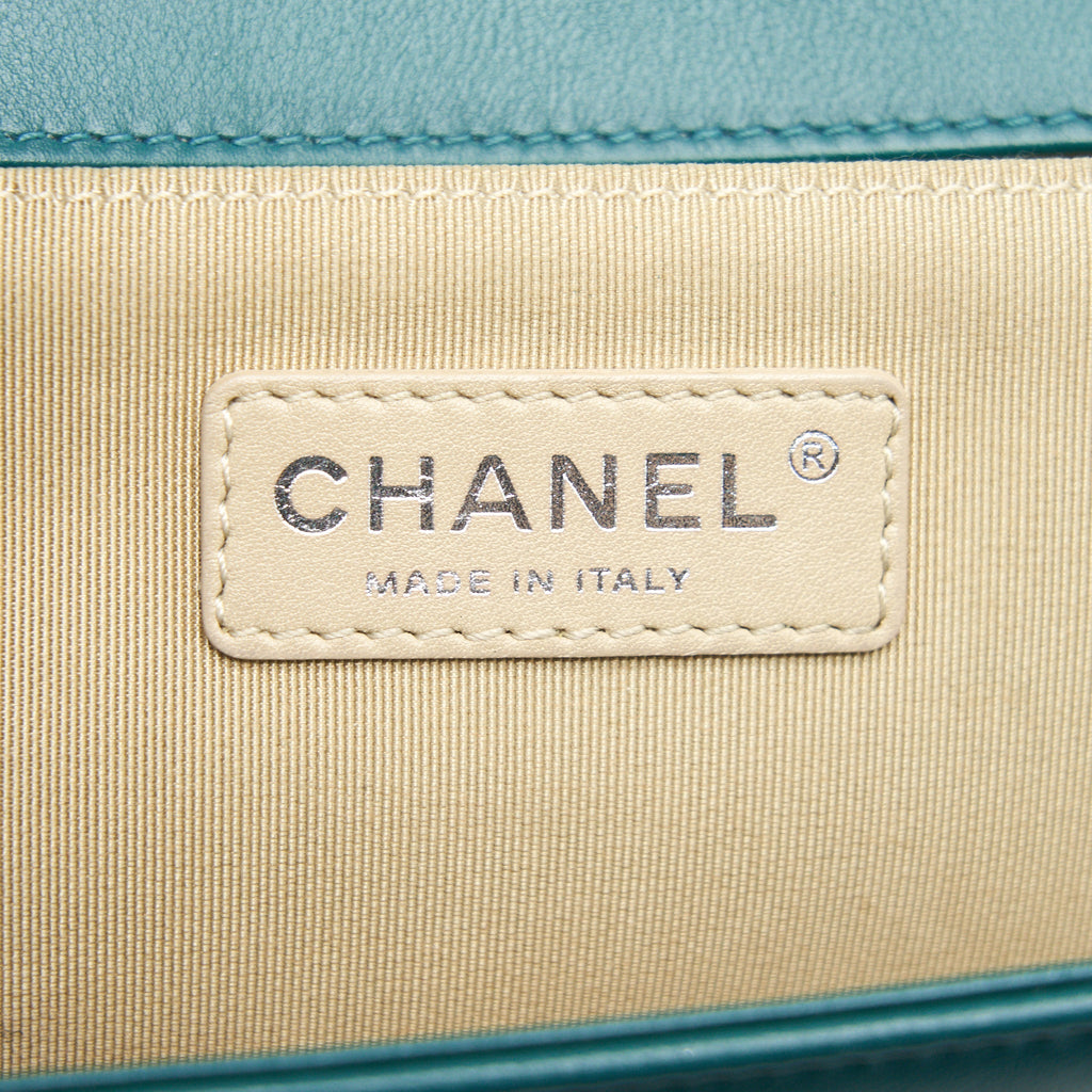 Chanel Medium Boy lambskin green