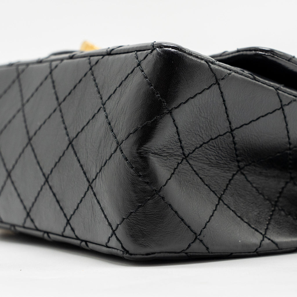 Chanel Small 2.55 Reissue Double Flap Bag Age Calfskin Black