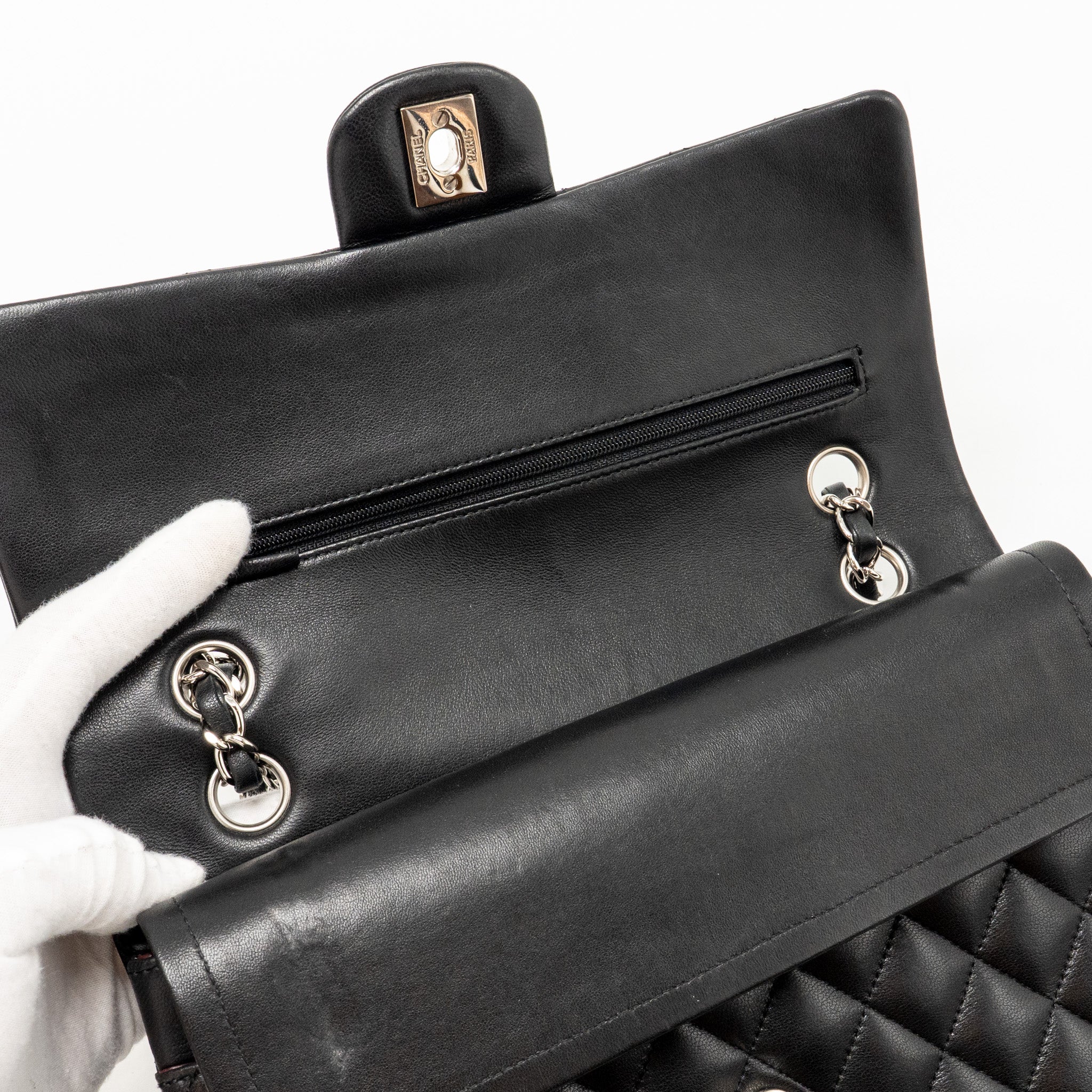 Chanel Medium Classic Double Flap Bag Lambskin BLACK