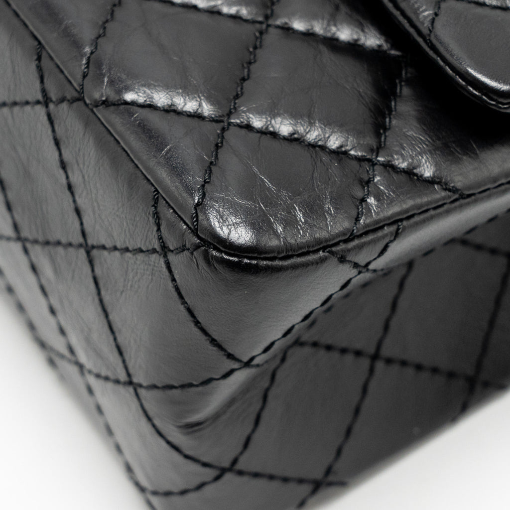 Chanel Small 2.55 Reissue Double Flap Bag Age Calfskin Black