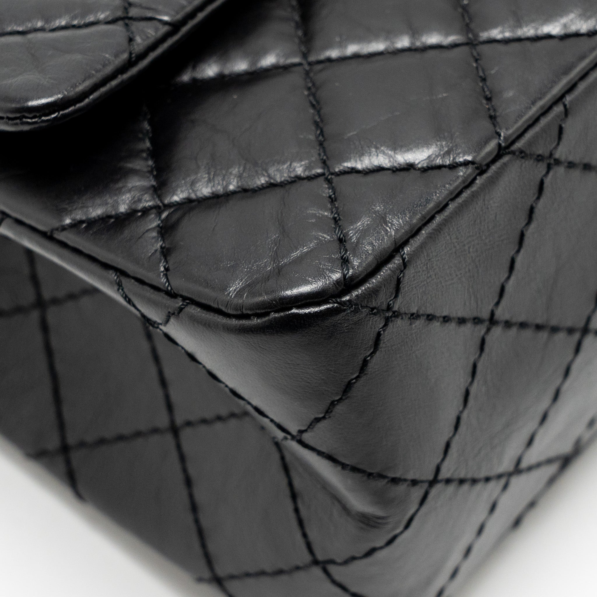 Chanel Small 2.55 Reissue Double Flap Bag Age Calfskin Black