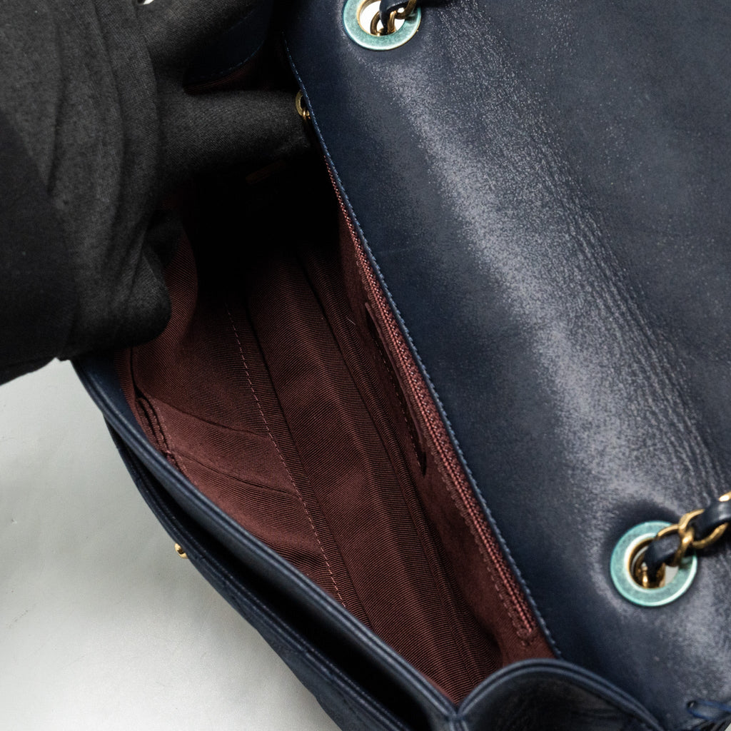 Chanel Seasonal Flap Bag Calfskin Navy
