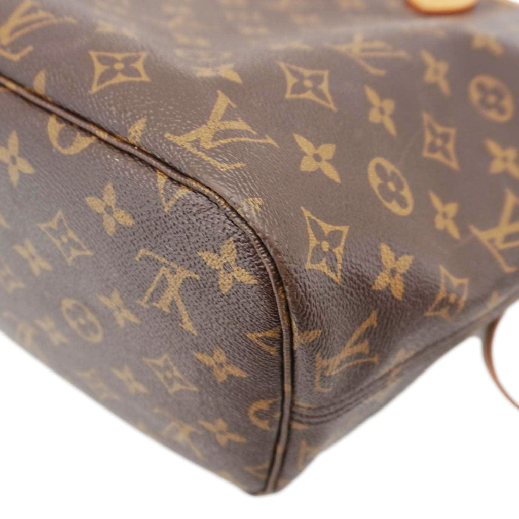LOUIS VUITTON Neverfull MM Monogram Canvas Tote Bag Brown