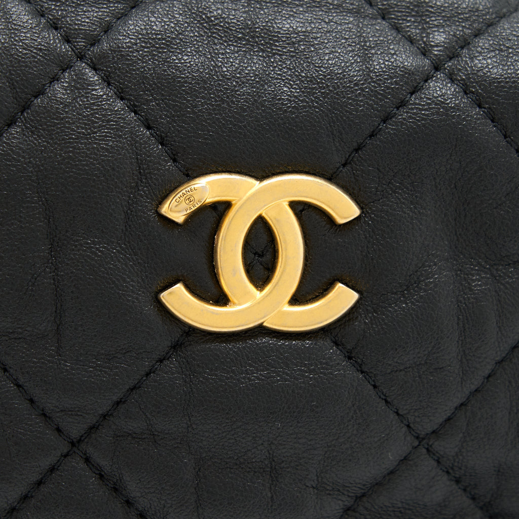 Chanel Hobo Crossbody Bag Lambskin Black