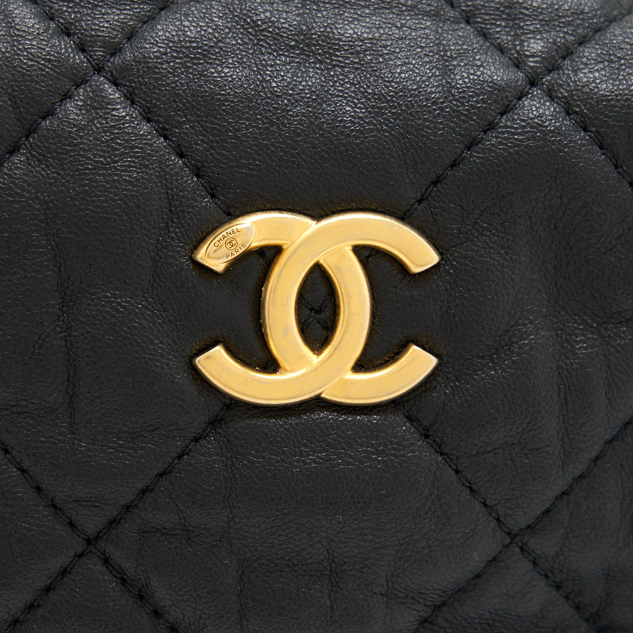 Chanel Hobo Crossbody Bag Lambskin Black
