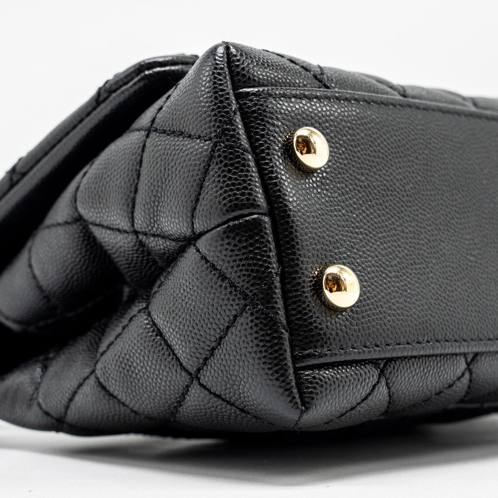 Chanel mini coco handle Caviar black L