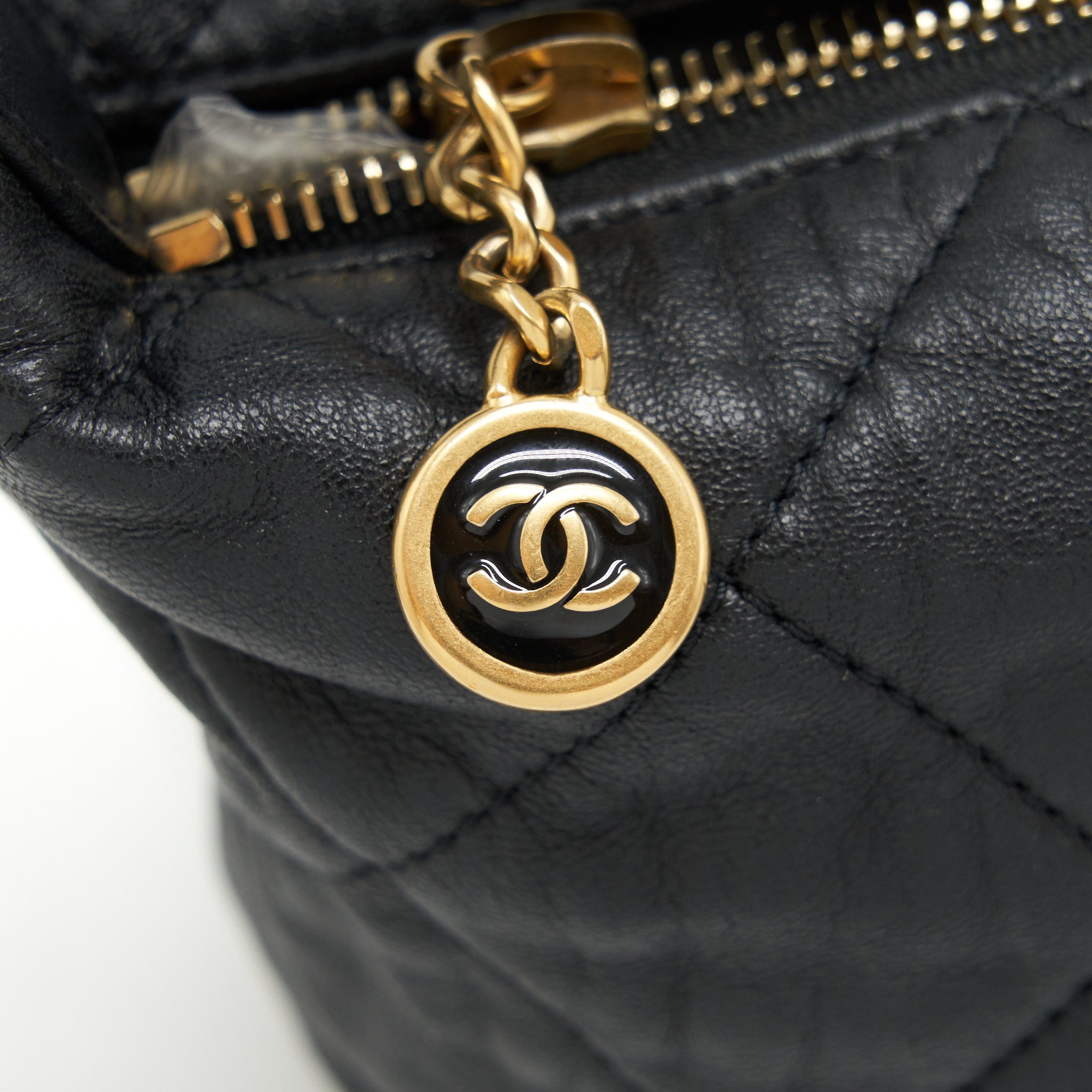 Chanel Hobo Crossbody Bag Lambskin Black