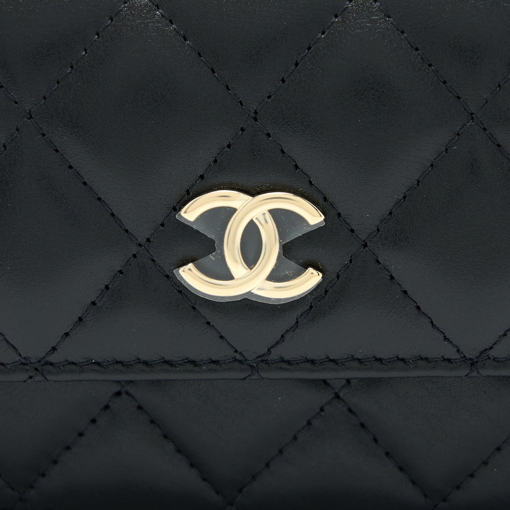 Chanel Mini Bag with Giant Pearl Chain Lambskin Black L