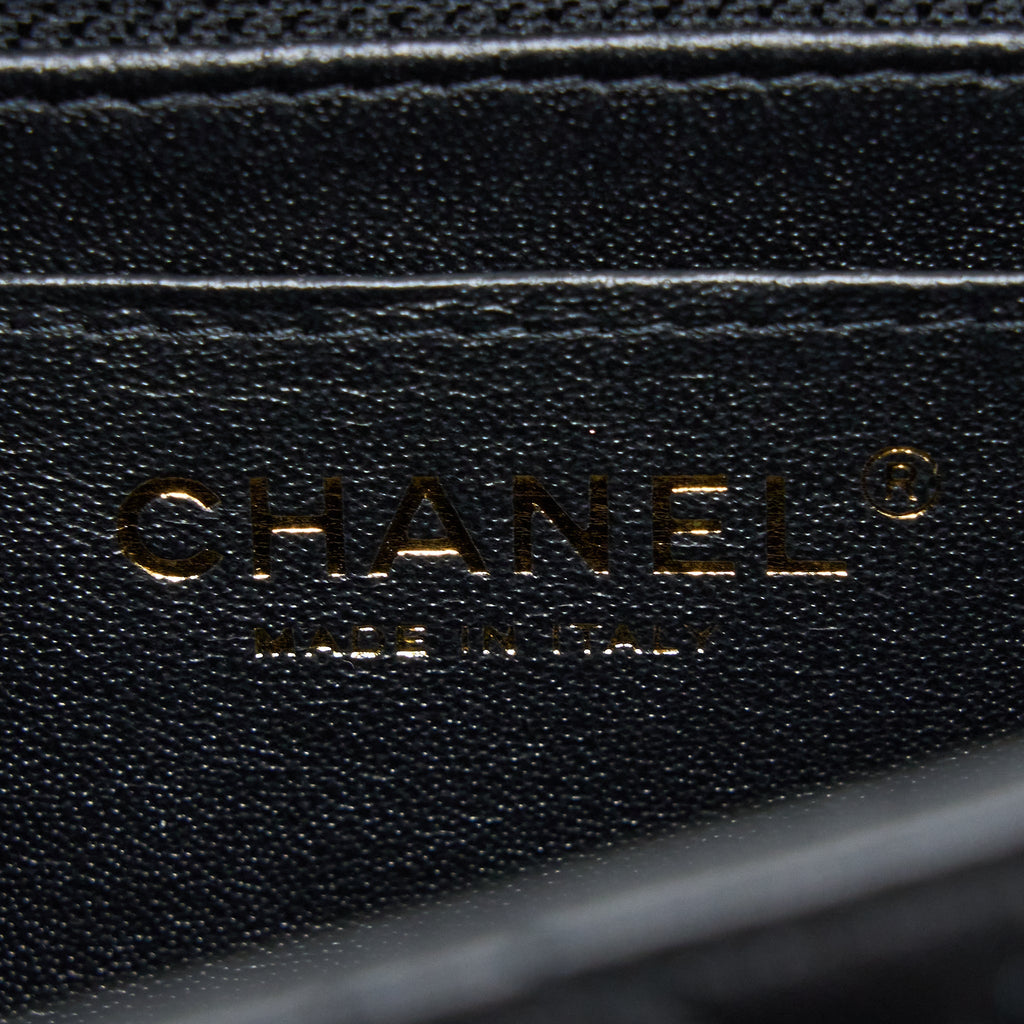 Chanel Mini Square Flap Bag Lambskin Black L (Microchip)