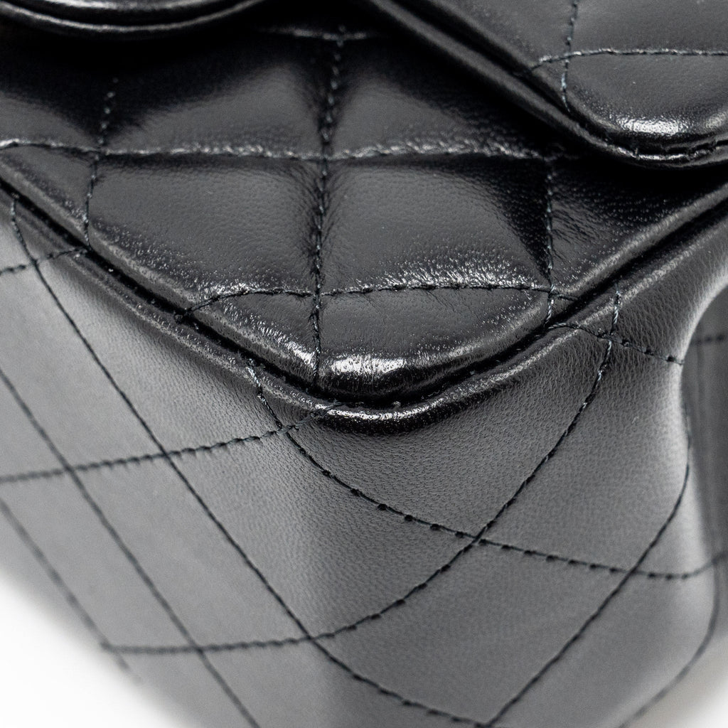 Chanel mini square flap bag lambskin black L (microchip)