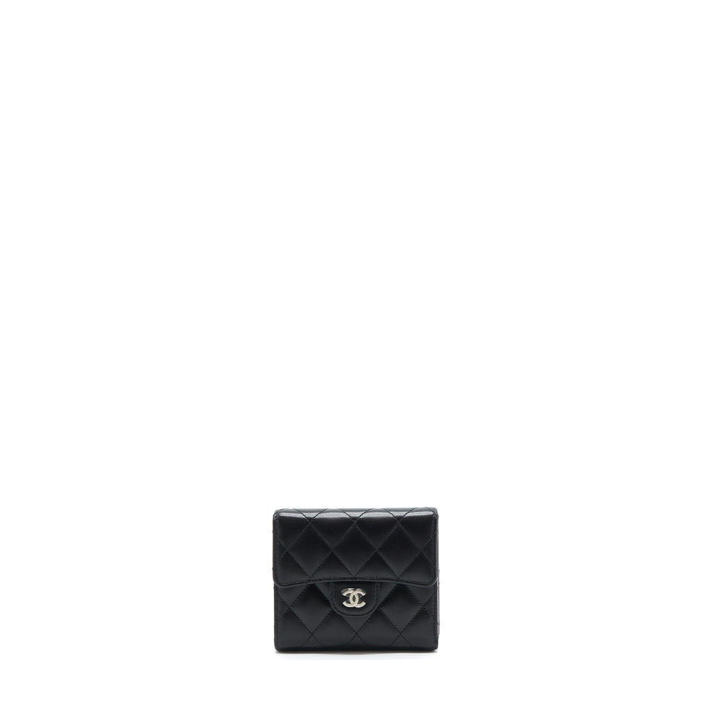 Chanel Small Classic Compact Wallet Lambskin Black