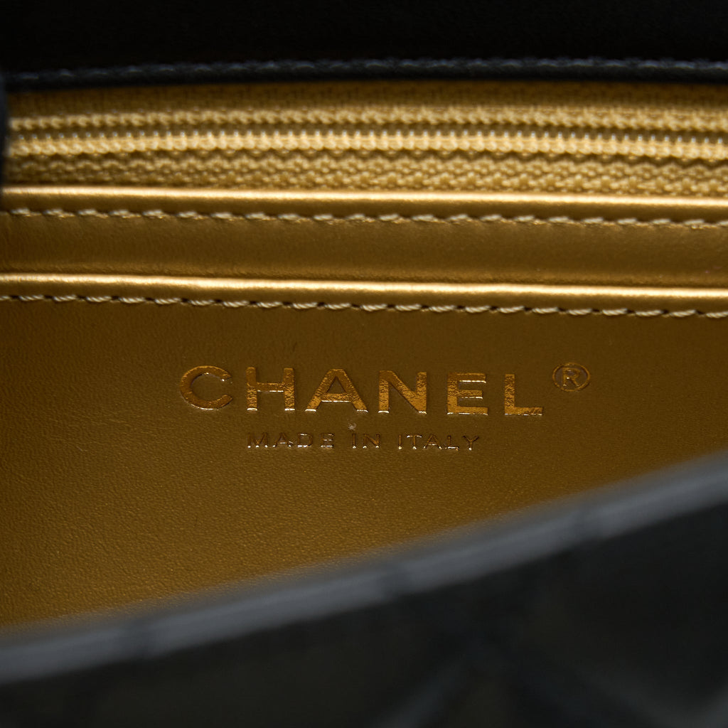 Chanel Pearl Crush Mini Square Flap Bag Lambskin Black Brushed  (Microchip)