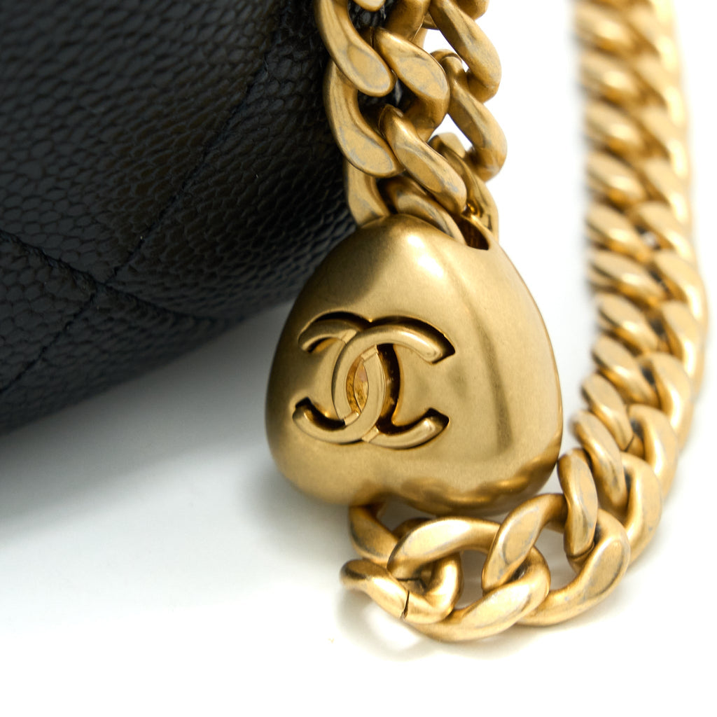 Chanel 23P Coco Love Flap Bag Caviar Black  (Microchip)
