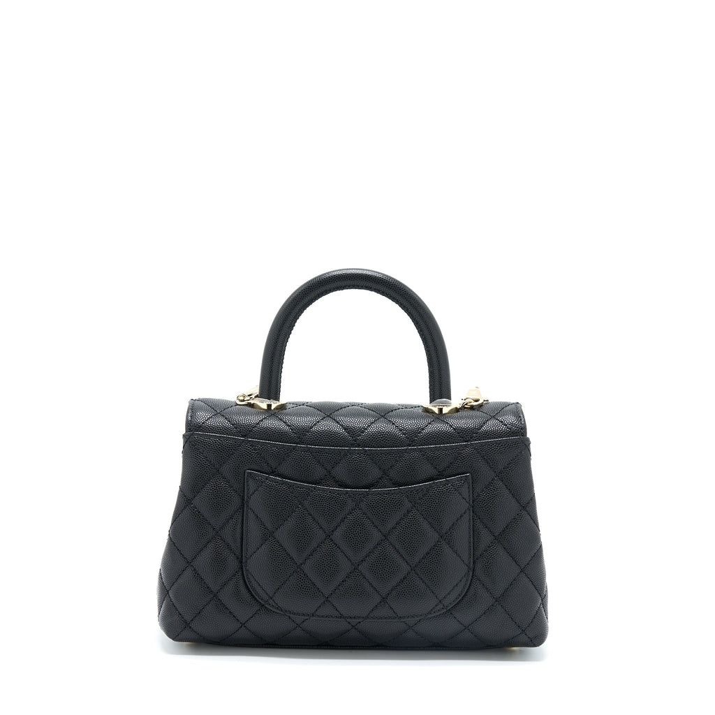 Chanel Small Coco Handle Caviar Black L