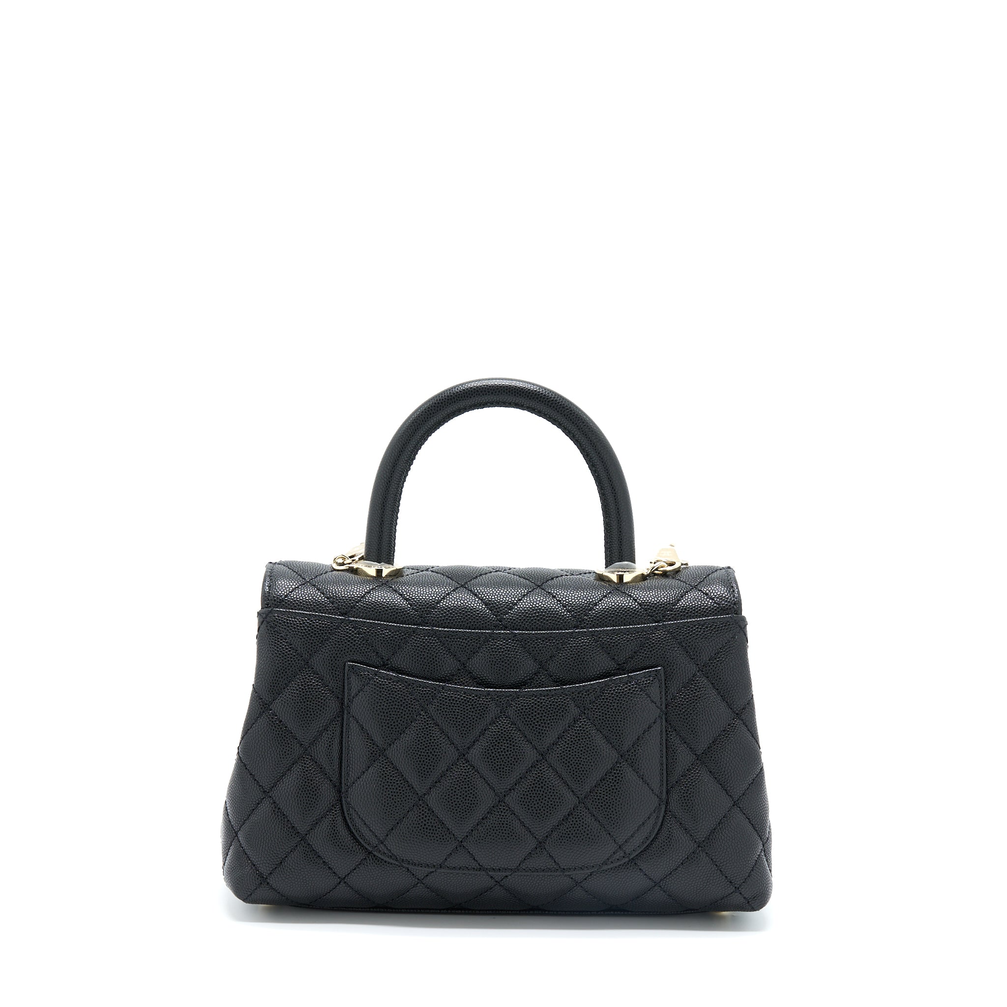 Chanel Small Coco Handle Caviar Black L