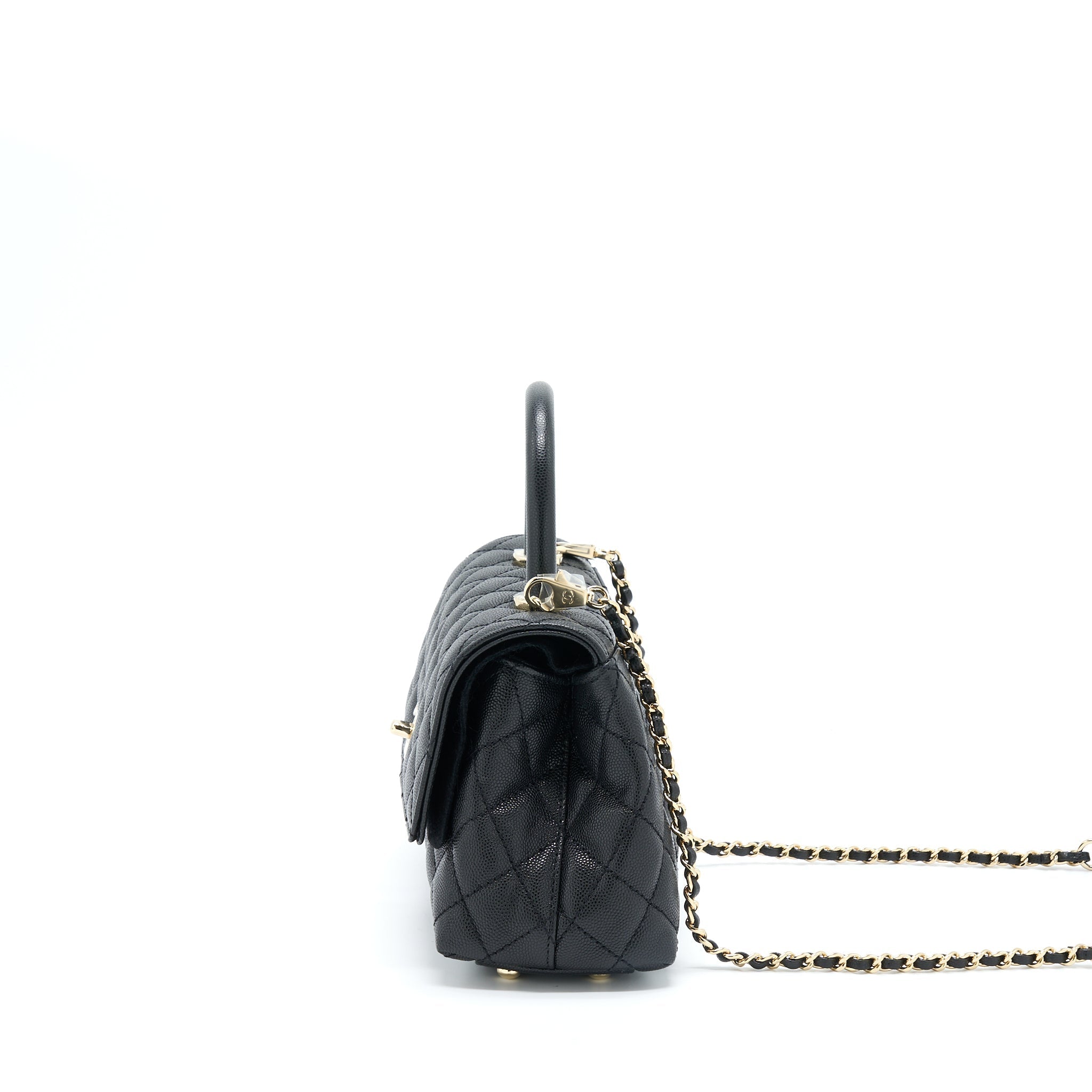 Chanel Small Coco Handle Caviar Black L