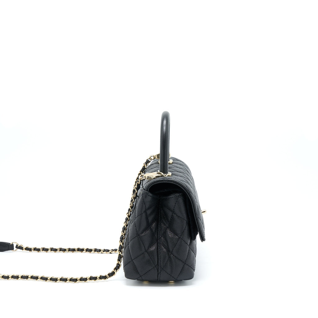 Chanel Small Coco Handle Caviar Black L