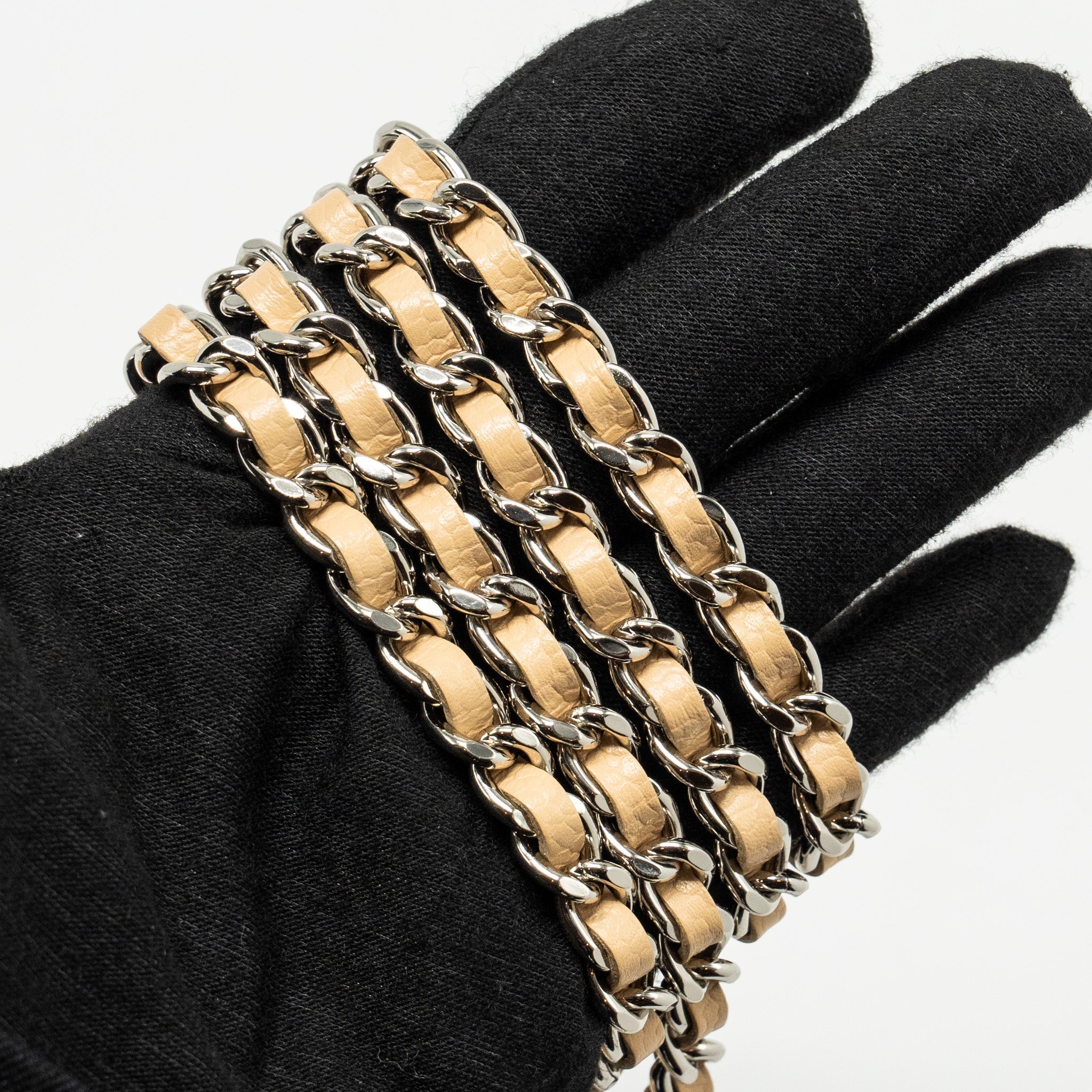 Chanel Classic Wallet on Chain Caviar Beige  (Microchip)