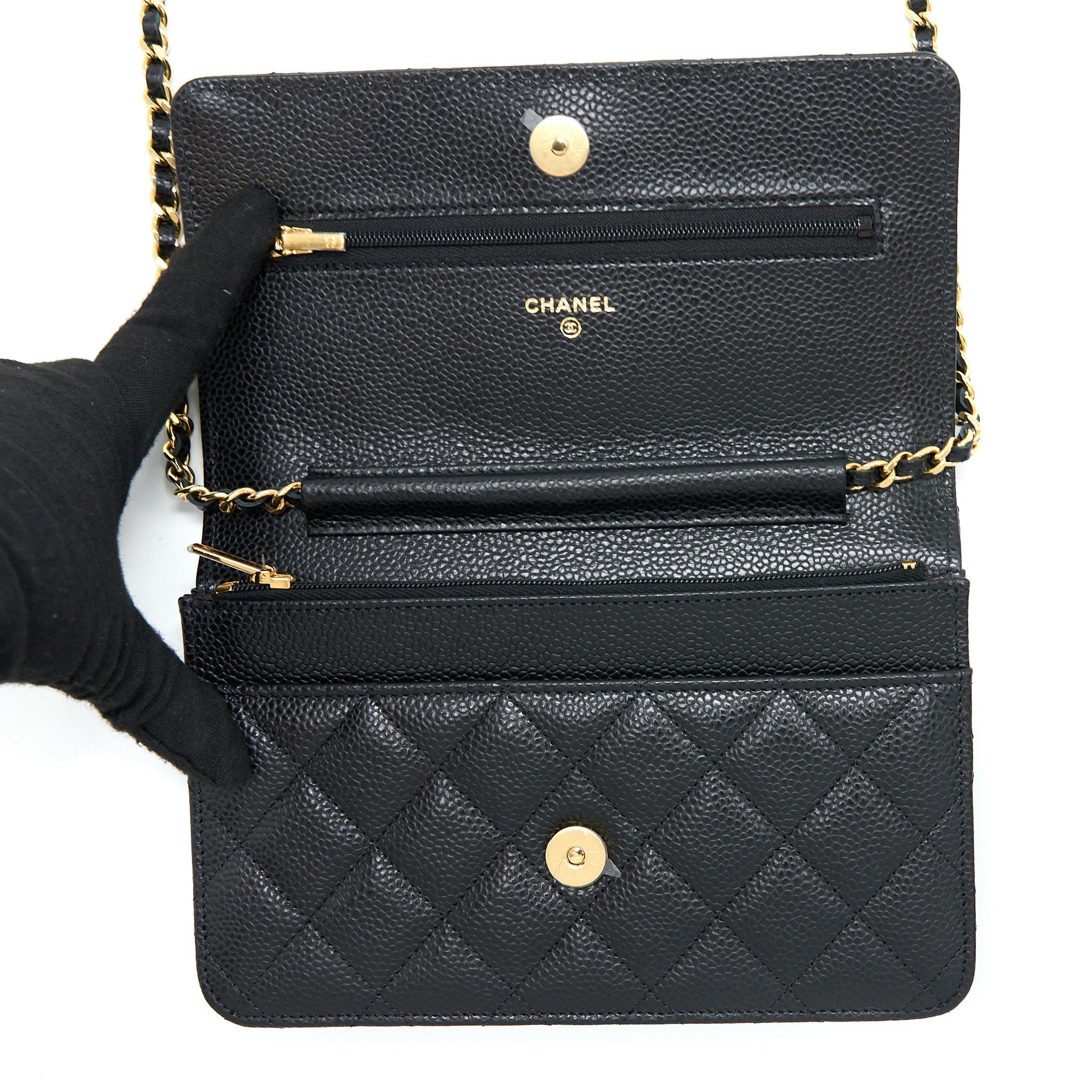 Chanel Classic Wallet On Chain Caviar Black ( Microchip)
