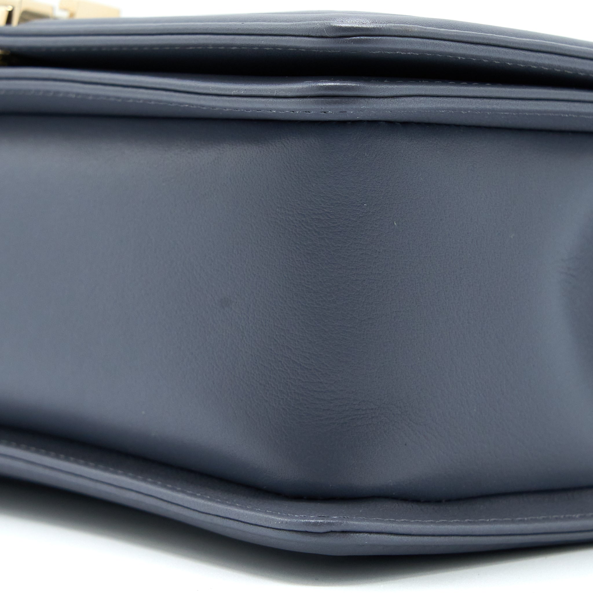 Chanel Medium Boy Bag Chevron Calfskin Grey L