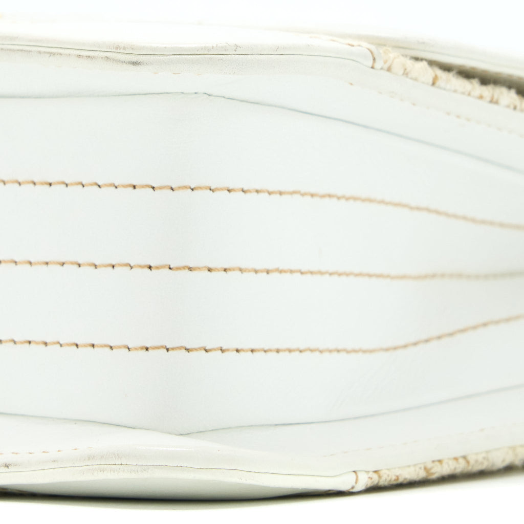 Chanel Vintage Flap Bag Tweed / Leather White