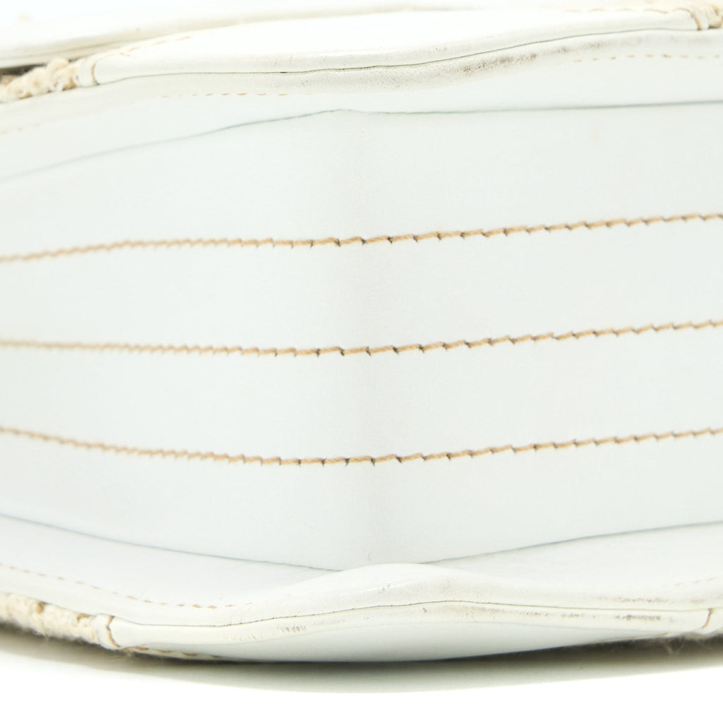 Chanel Vintage Flap Bag Tweed / Leather White