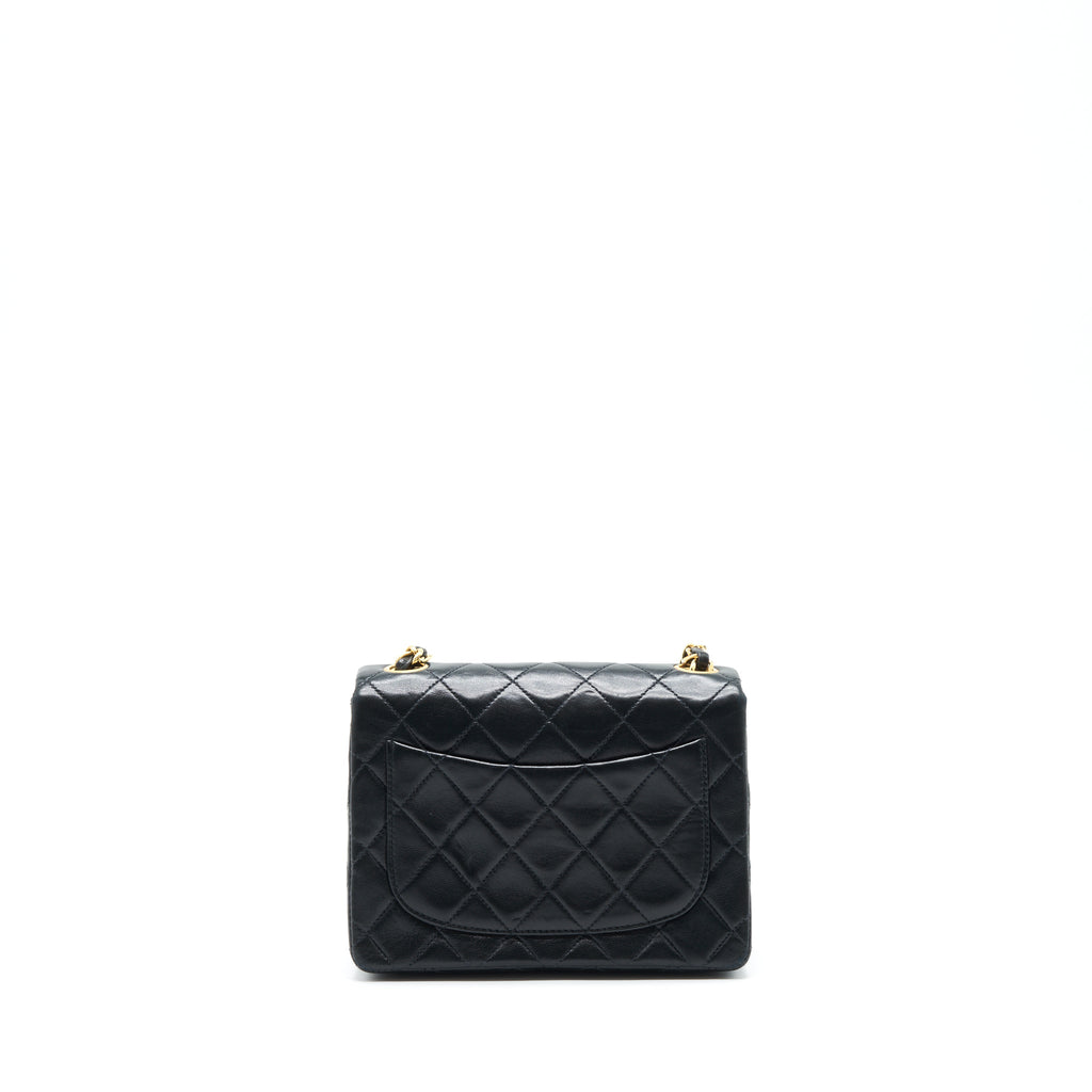 Chanel Vintage Mini Square Flap Bag Lambskin Black
