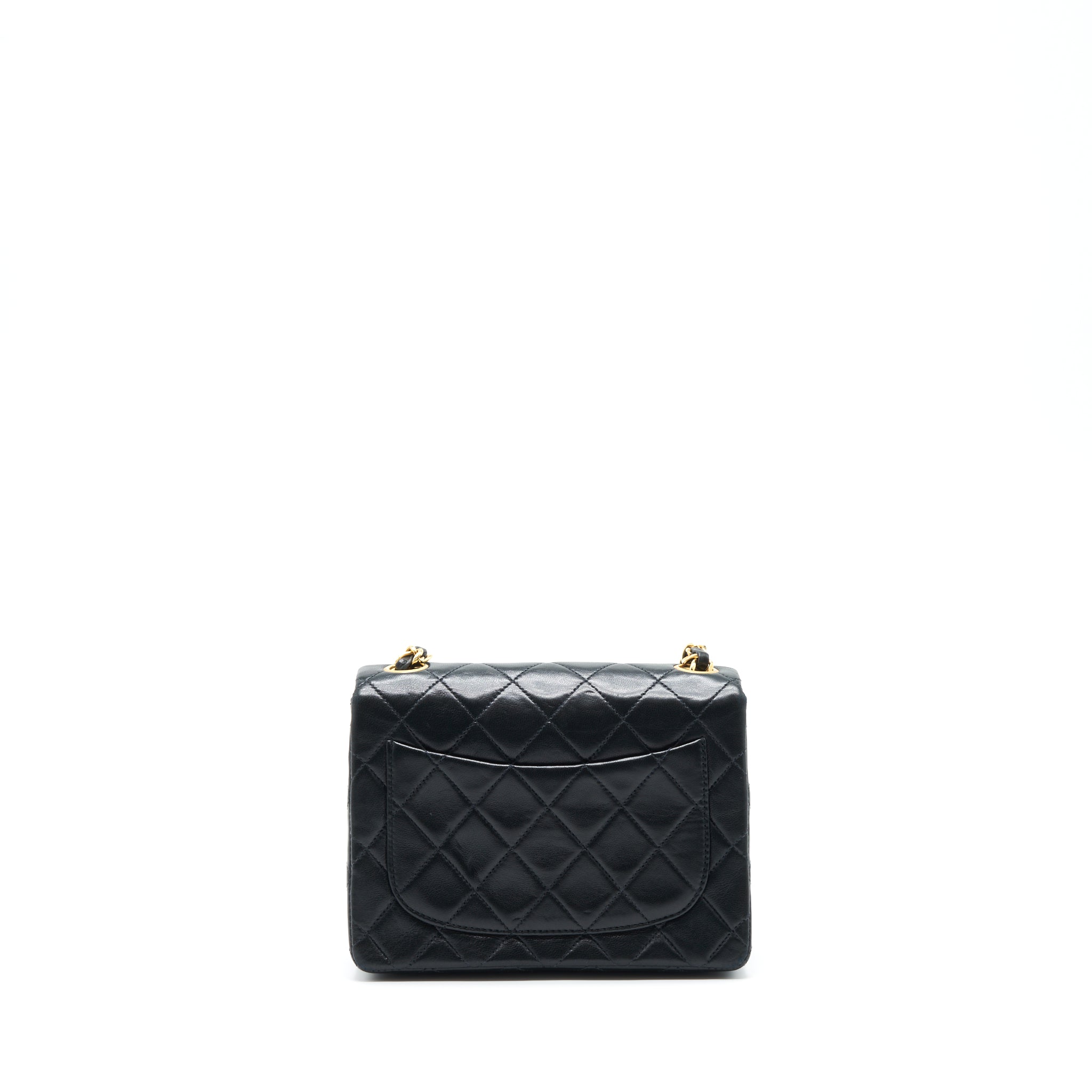 Chanel Vintage Mini Square Flap Bag Lambskin Black