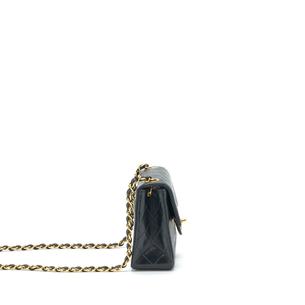 Chanel Vintage Mini Square Flap Bag Lambskin Black