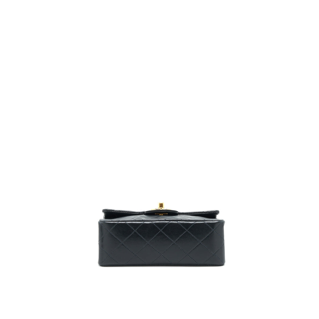 Chanel Vintage Mini Square Flap Bag Lambskin Black