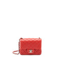 Chanel Mini Square Flap Bag Lambskin Red