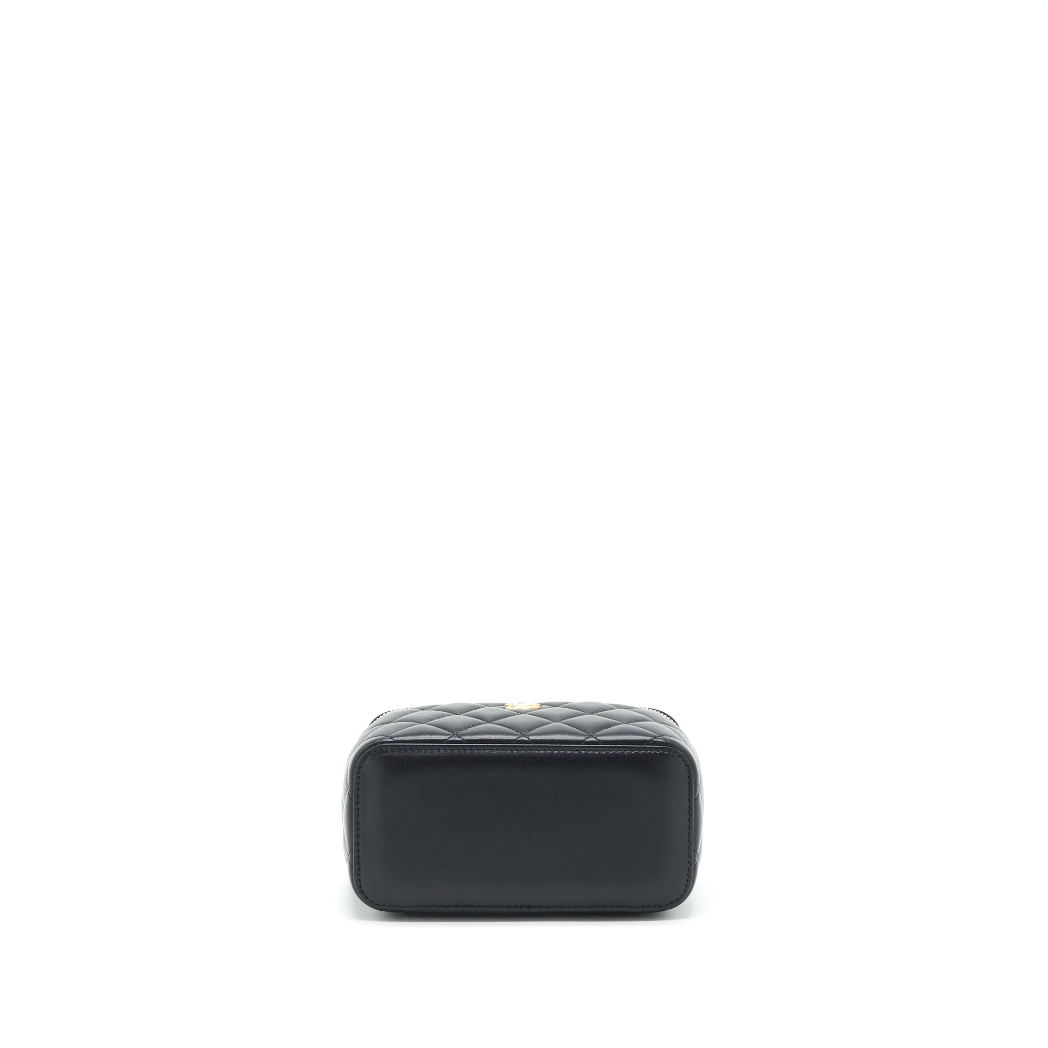 Chanel 22S Pearl Crush Long Vanity With Chain Lambskin Black