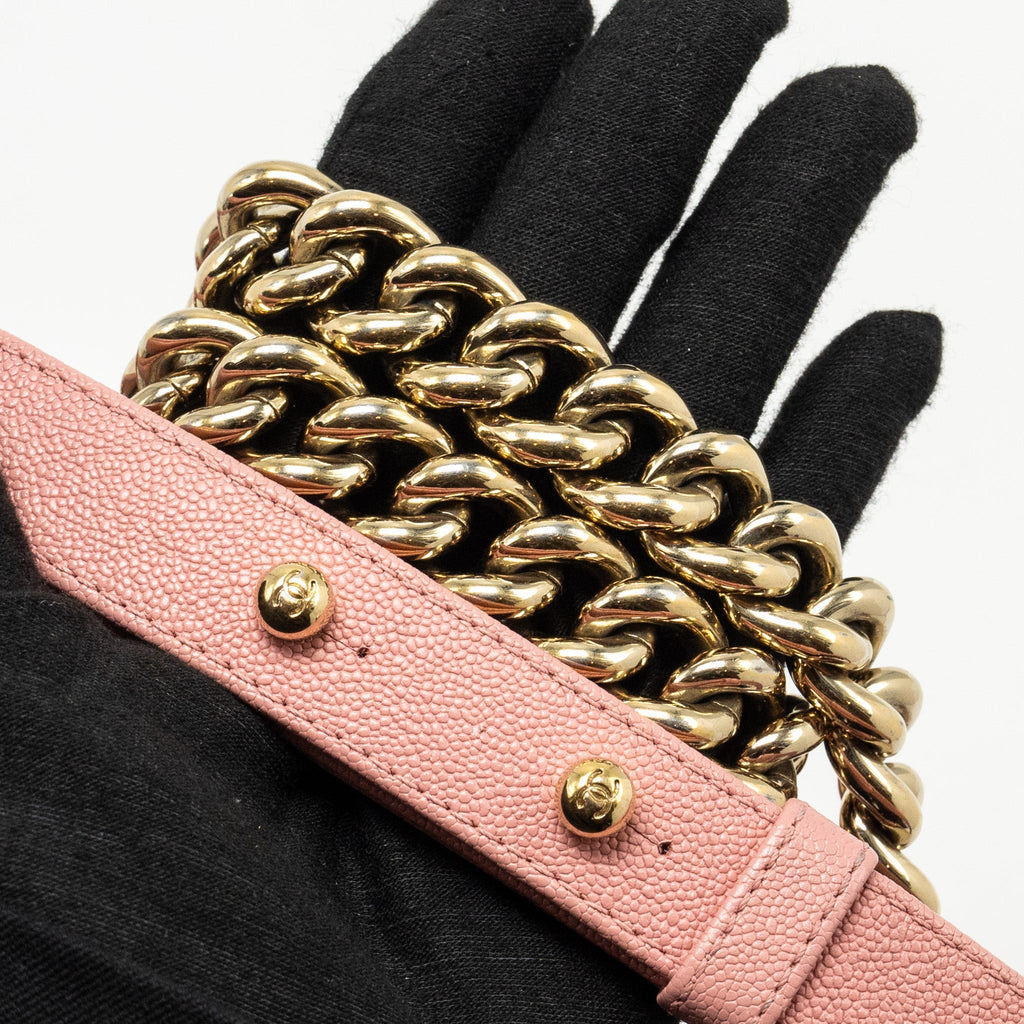 Chanel Medium Boy Bag Caviar Pink L