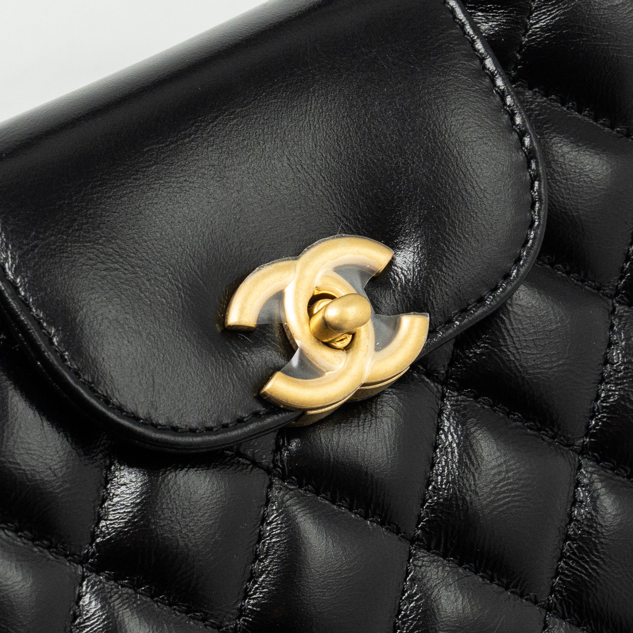 Chanel 24a Mini Shopping Tote/ Mini Kelly Calfskin Black  (microchip)