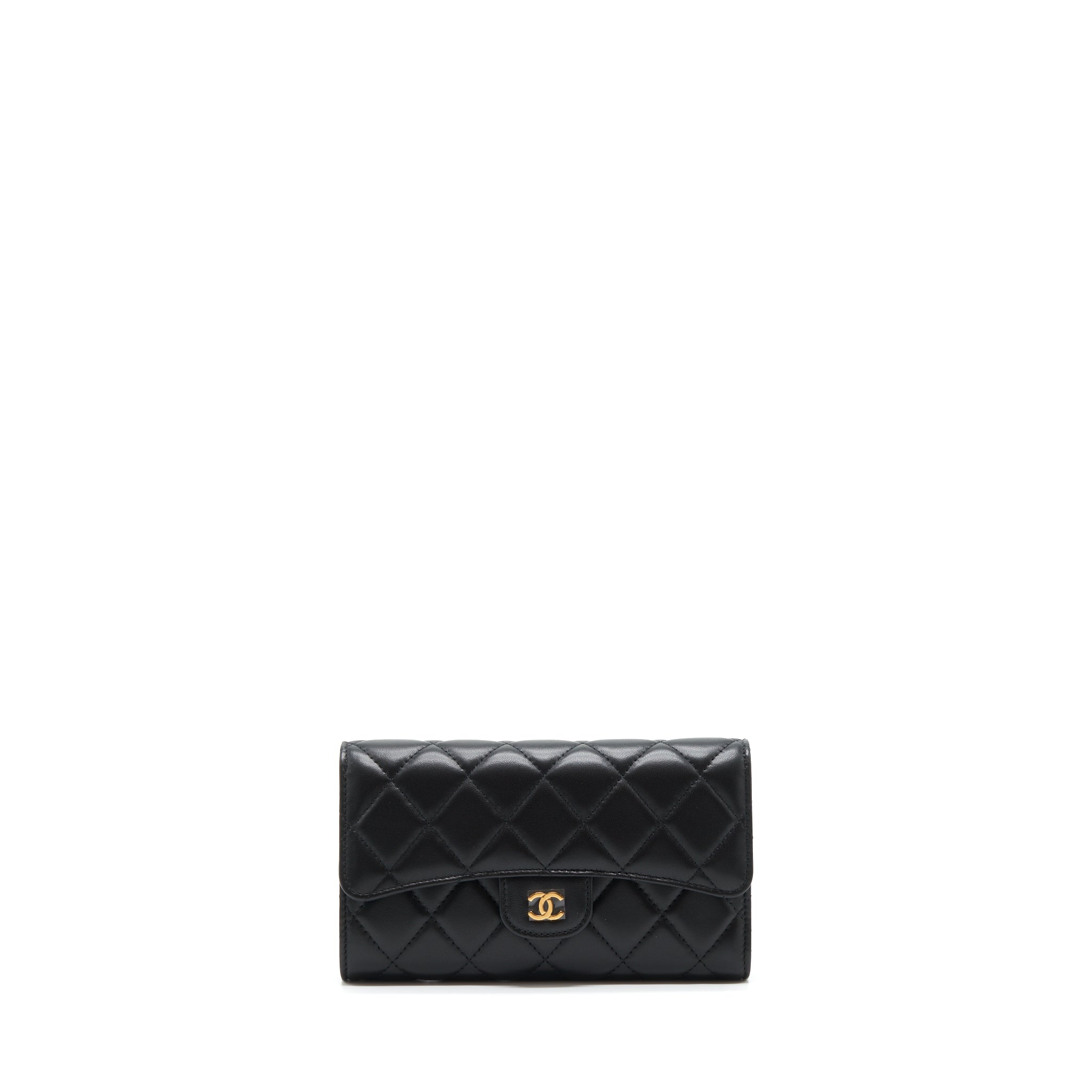 Chanel Classic Long Wallet Lambskin Black