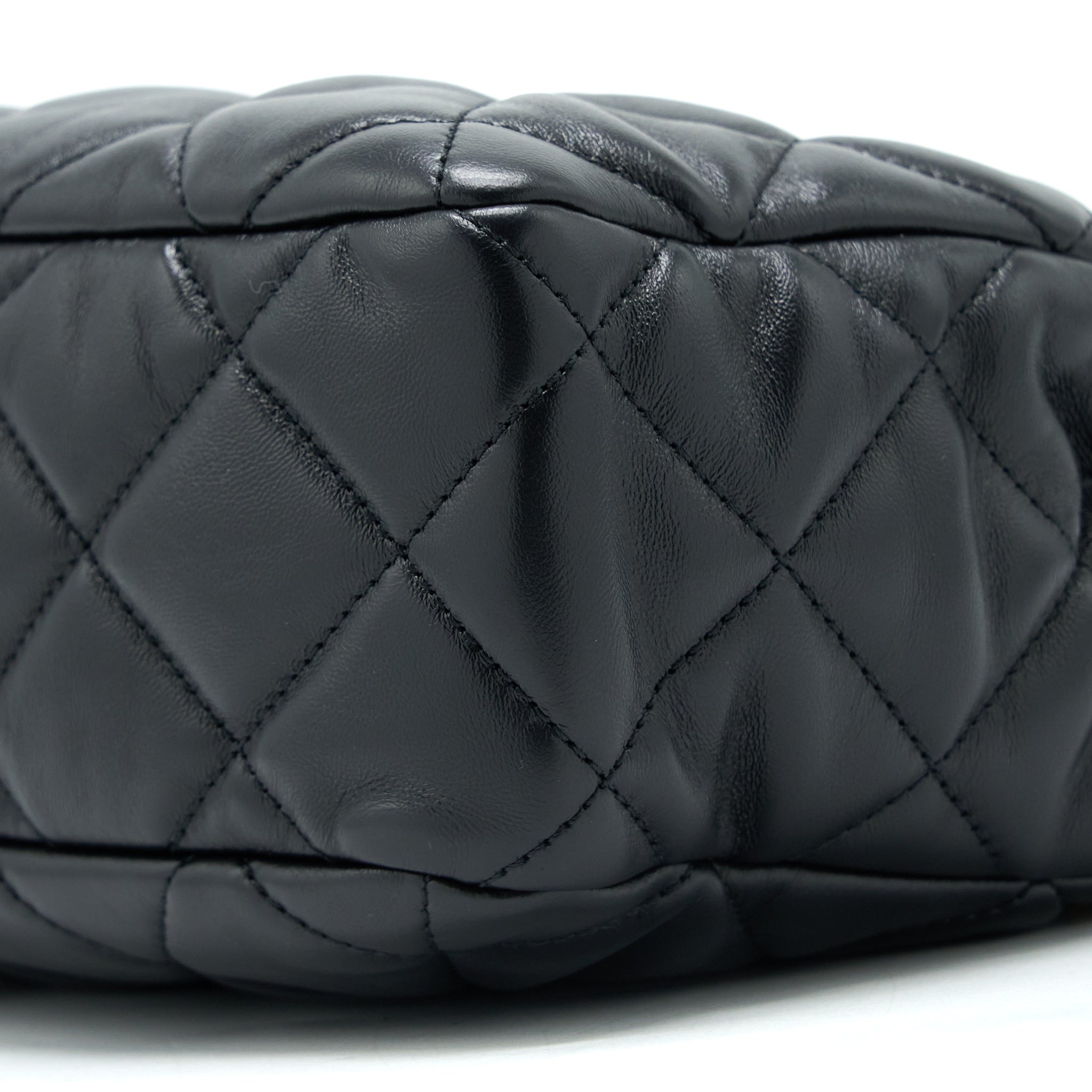 Chanel Seasonal Tote Bag Lambskin Black Brushed (Microchip)