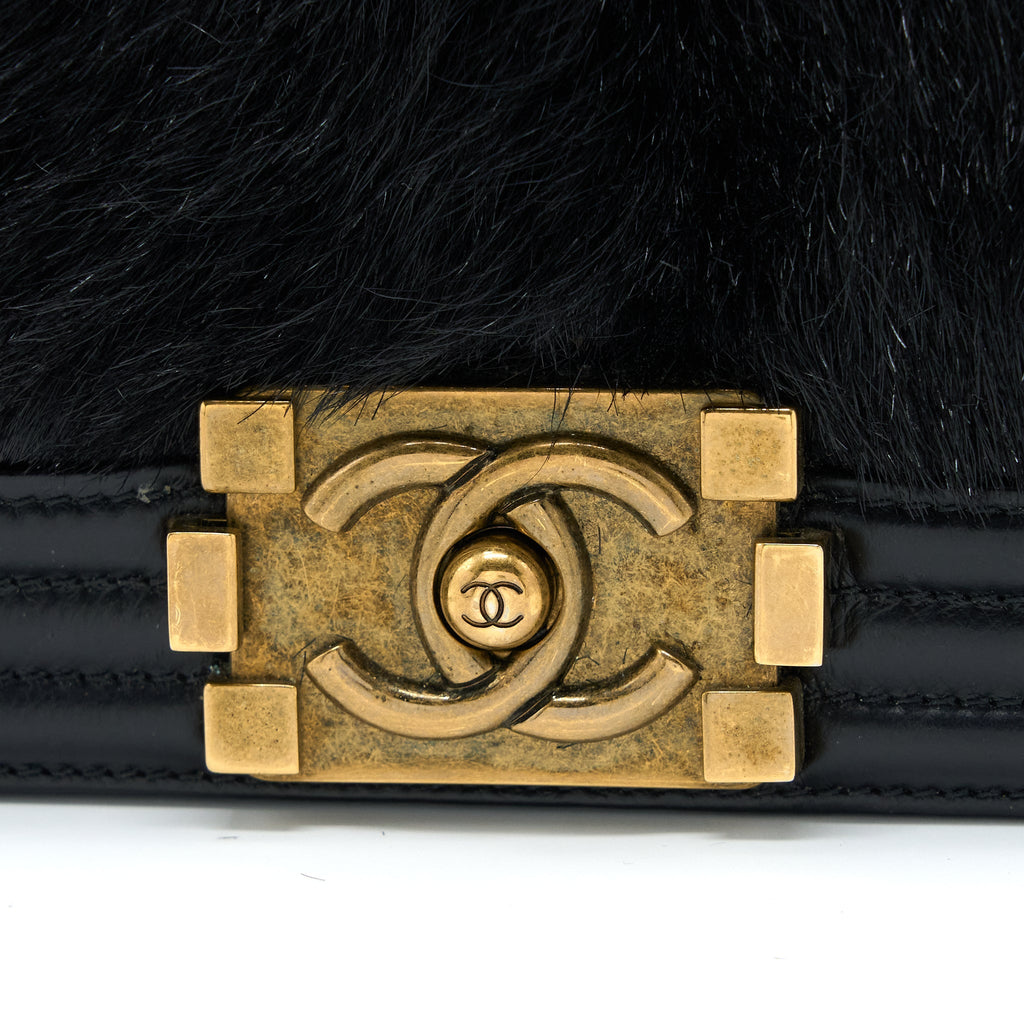 Chanel Medium Boy Bag Goathair/Calfskin Black